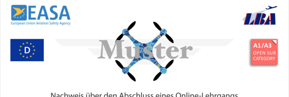 Der neue EU-Kompetenznachweis für Drohnenpiloten. Musterbild