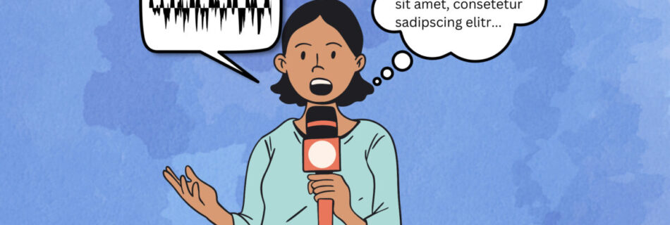 Headergrafik für Blogpost: Audio einfach in Text umwandeln mit Google Pinpoint