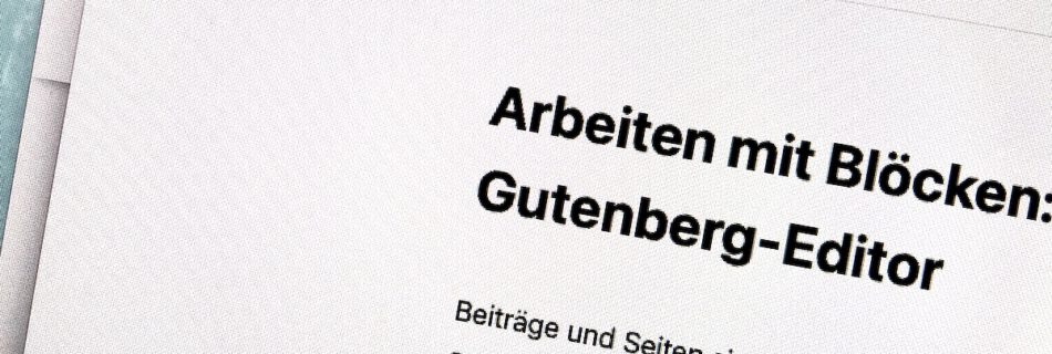 Artikelbild für den Beitrag zur Funktion des Gutenberg-Editors. Zu sehen ist ein Screenshot des Gutenberg-Editors.